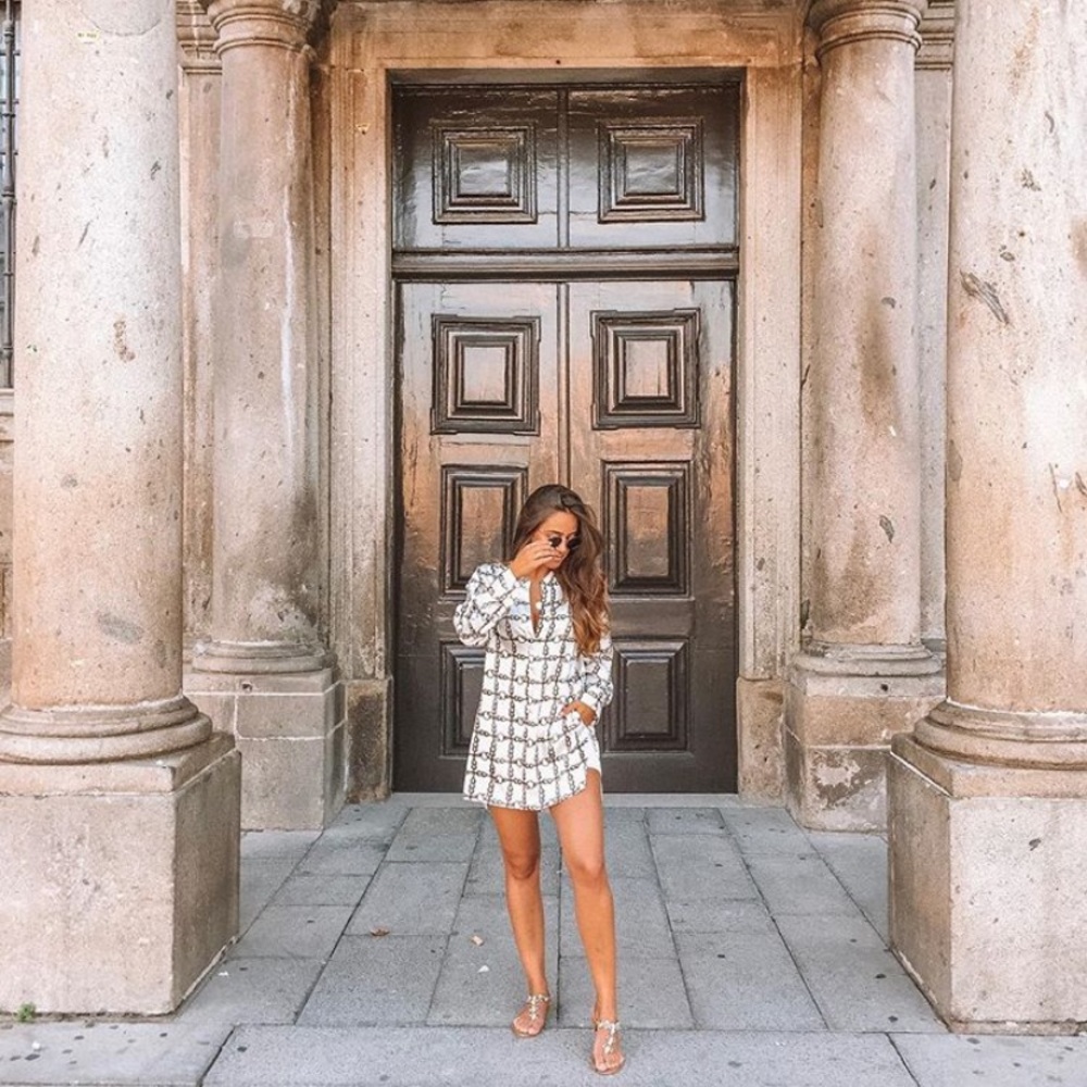 ZARA Chain Print Tunic Blouse - Picture 5 of 8